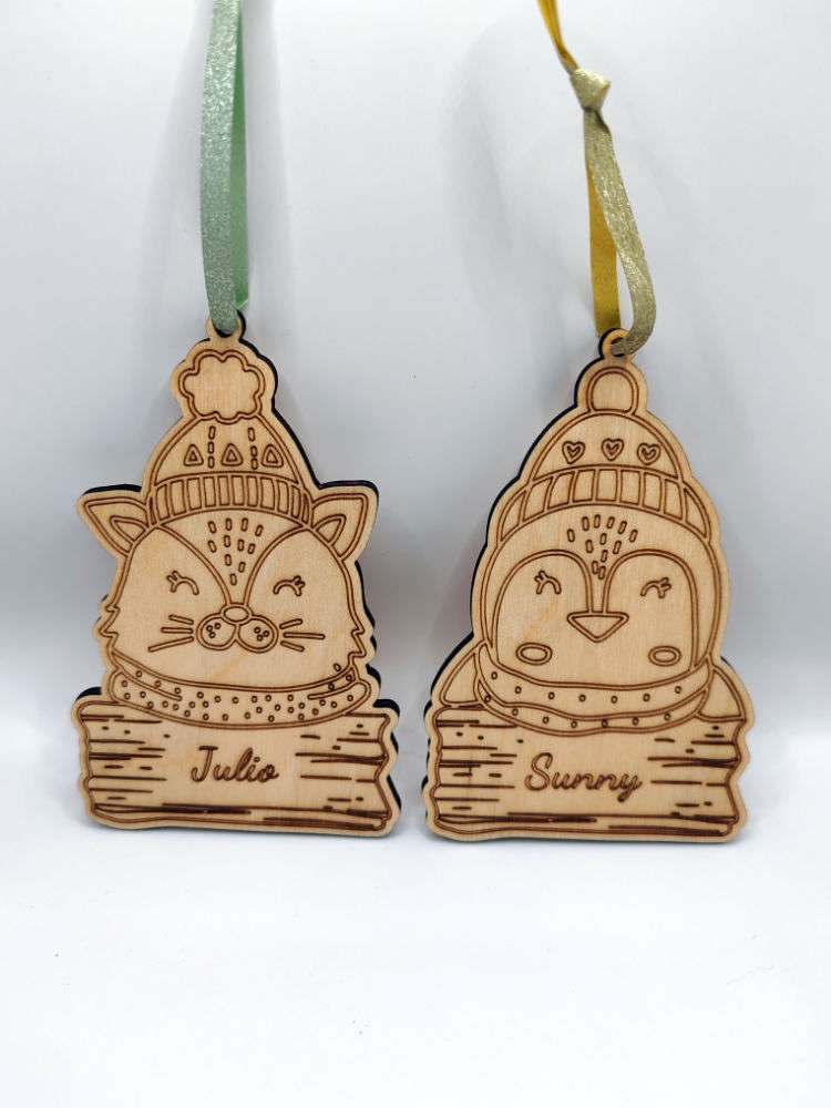 porte-clés en bois avec gravure Jo Art Design